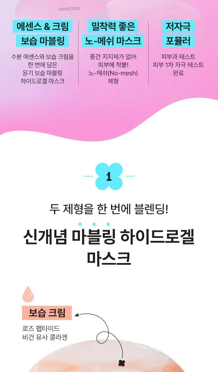 [하이드로겔 마스크] 마몽드 플로라 글로우 로즈 마블팩 1매 상세페이지 4